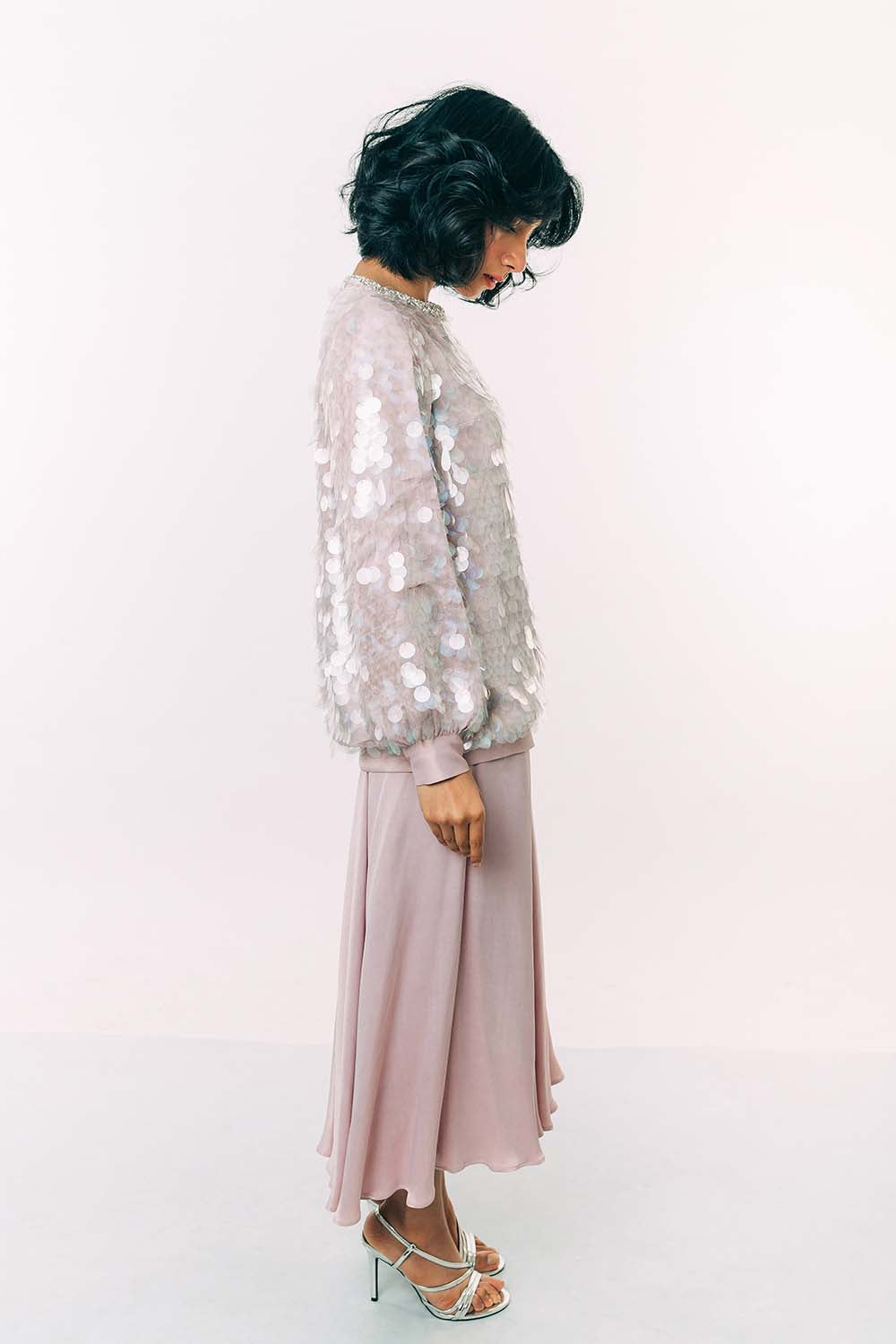Lilac Embroidered Sequin Jumper