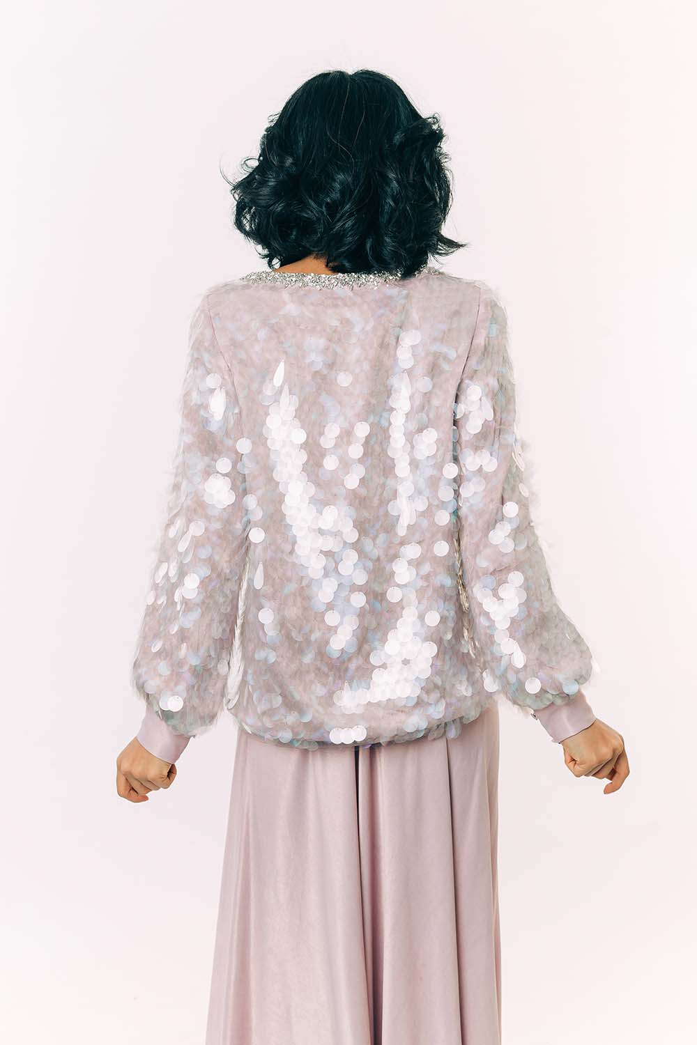 Lilac Embroidered Sequin Jumper