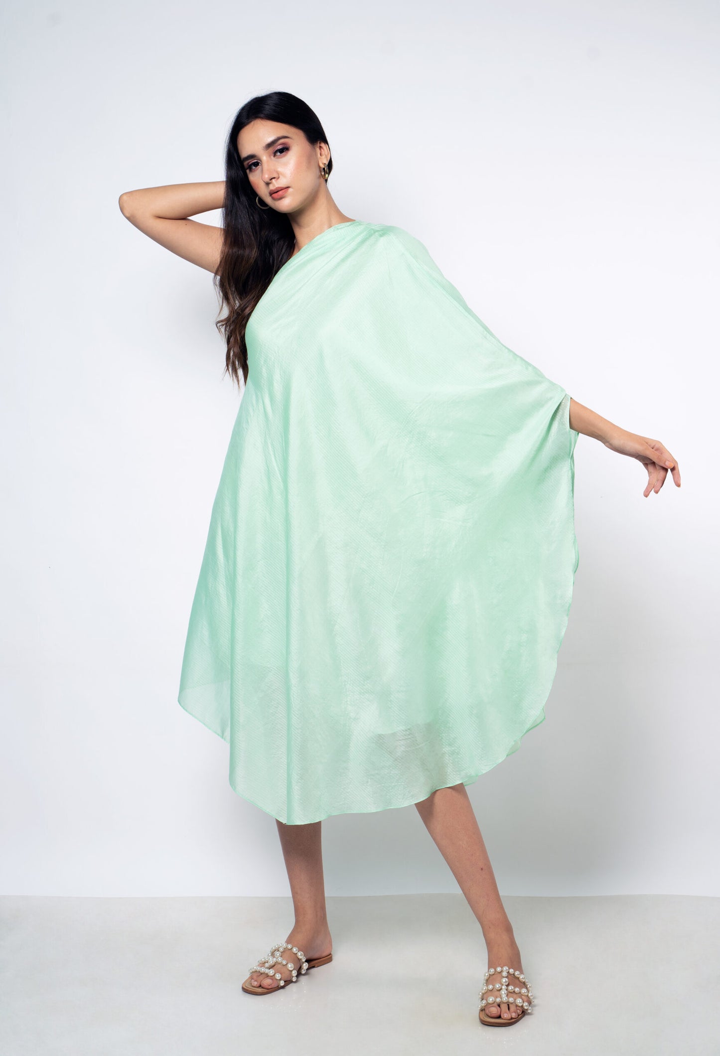 Green One Shoulder Dress