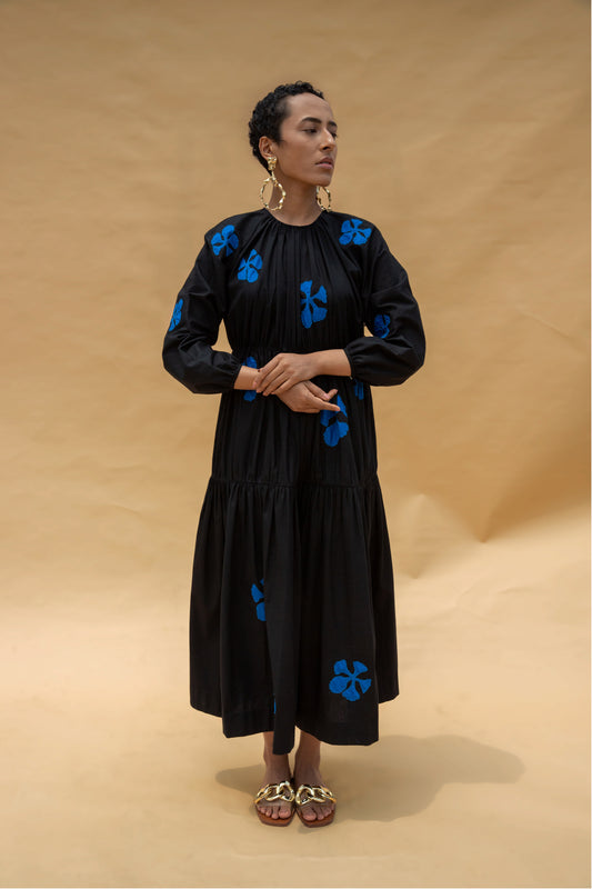 Gai Dress - Blue and Black