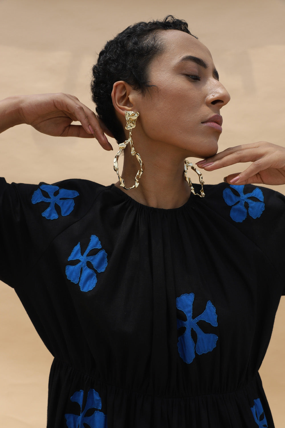 Gai Dress - Blue and Black