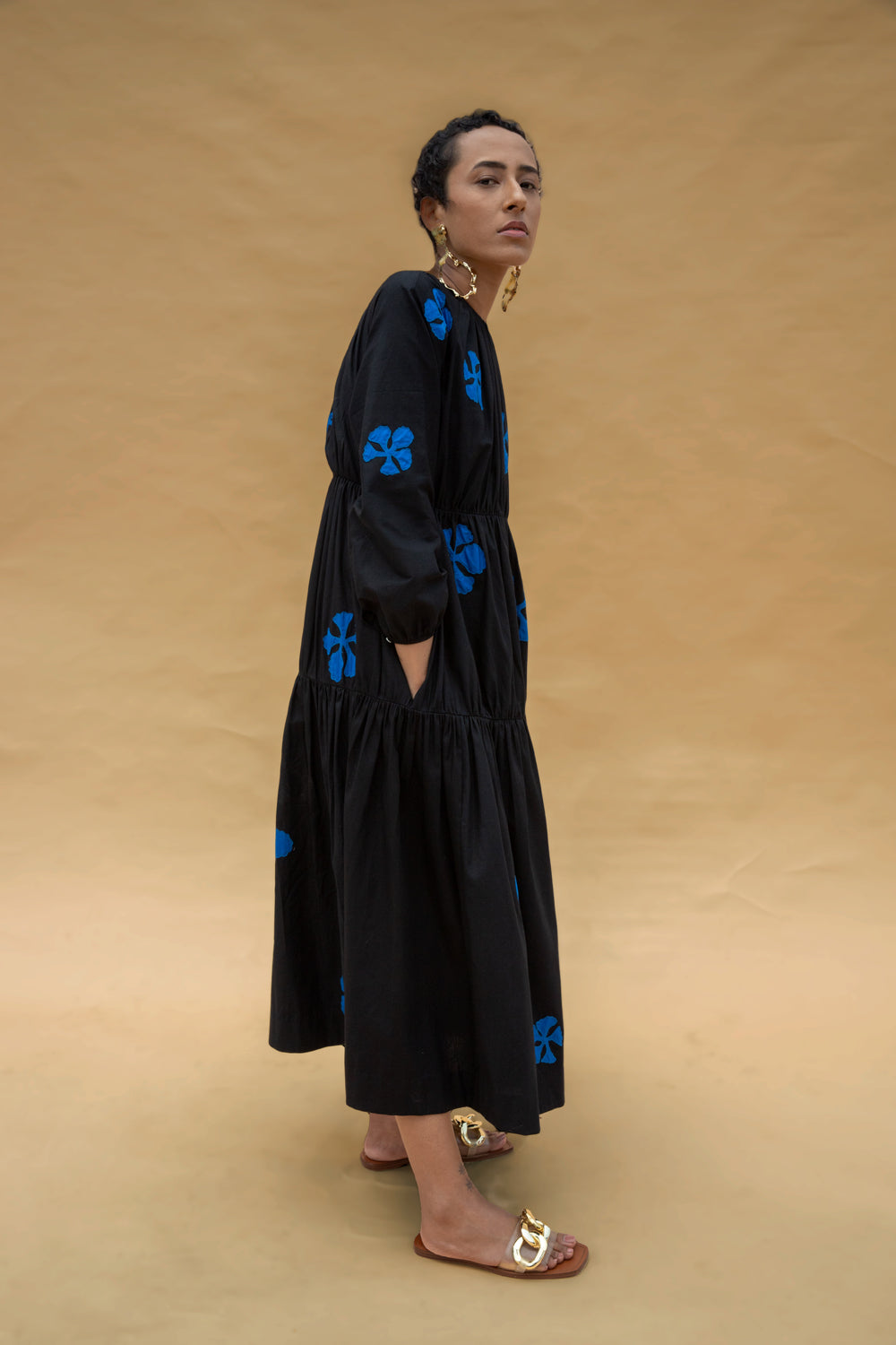 Gai Dress - Blue and Black