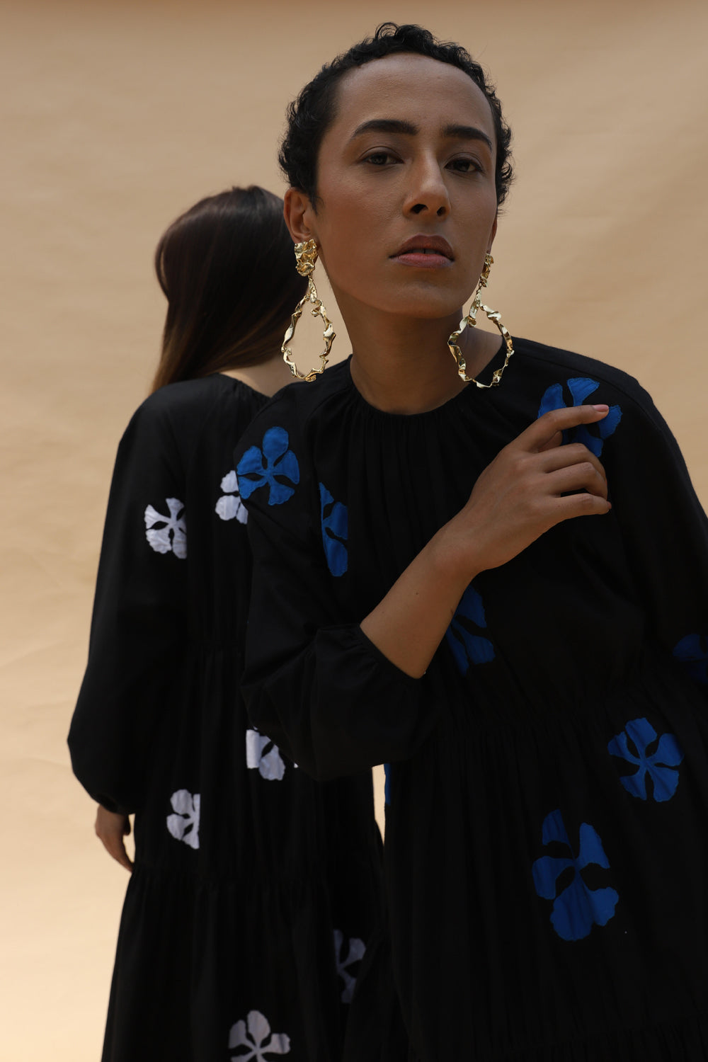 Gai Dress - Blue and Black