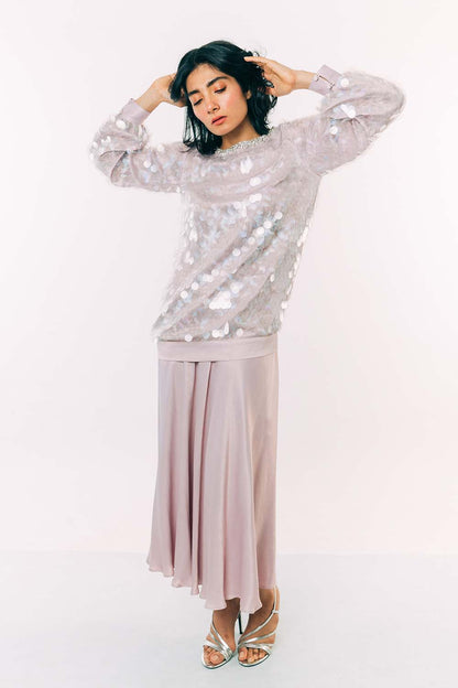 Lilac Embroidered Sequin Jumper