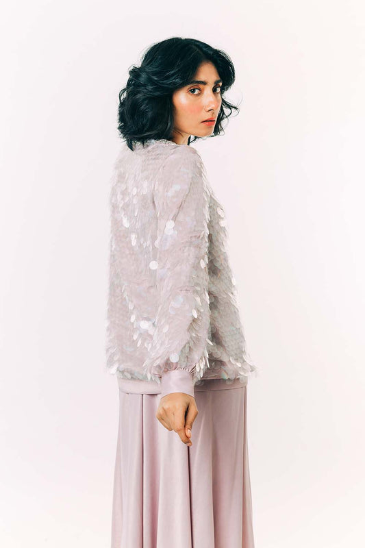 Lilac Embroidered Sequin Jumper