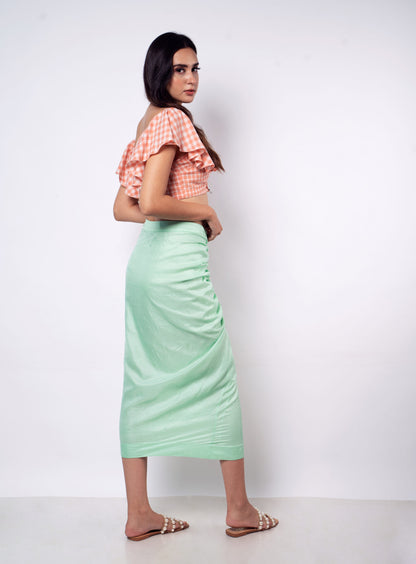 Green Gathered Skirt